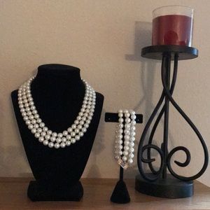 Triple Strand Pearl Necklace